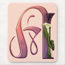 Colourful Calla Initial A Mouse Mat