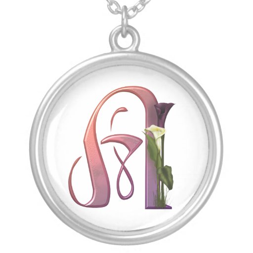 Colourful Calla Initial A Pendants