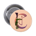 Colourful Calla Initial C Buttons
