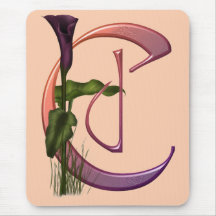 Colourful Calla Initial C Mouse Pad