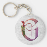 Colourful Calla Initial G Keychains
