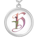 Colourful Calla Initial H Pendant