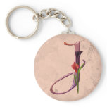 Colourful Calla Initial J Key Chain