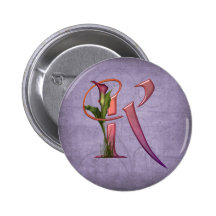 Colourful Calla Initial K Button