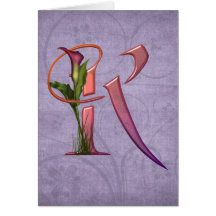 Colourful Calla Initial K Card
