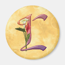 Colourful Calla Initial L Fridge Magnets