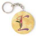 Colourful Calla Initial L keychains