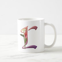 Colourful Calla Initial L Mugs