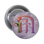 Colourful Calla Initial M Buttons