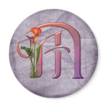Colourful Calla Initial M magnets