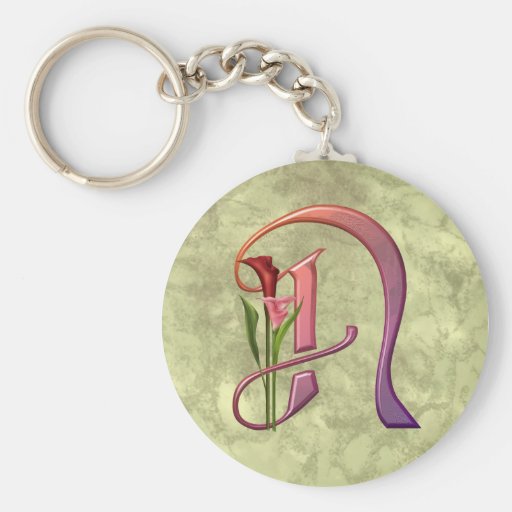 Colourful Calla Initial N Key Chains