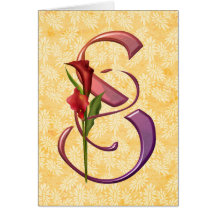 Colourful Calla Initial S Card