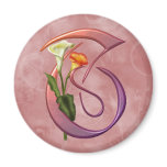 Colourful Calla Initial T magnets