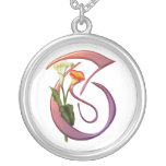 Colourful Calla Initial T Personalized Necklace