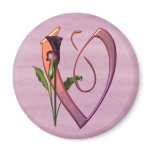 Colourful Calla Initial V magnets