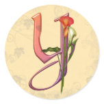 Colourful Calla Initial Y stickers