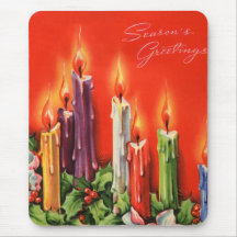Colourful CAndles Seasons Greetings Mousemat