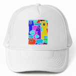 Colourful Cartoon Faces with Fat Blue Lips (m6inv) Mesh Hats