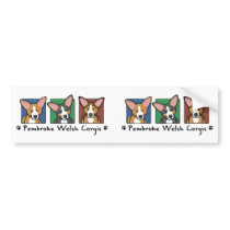 Colourful Cartoon Pembroke Welsh Corgis