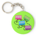 Colourful Cassette Tapes keychains