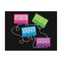 Colourful Cassette Tapes postcards