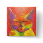 Colourful Cat Art Pin