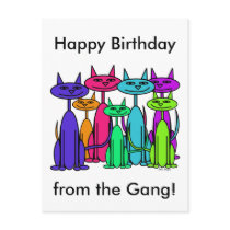 Colourful Cats Postcard
