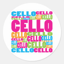 Colourful Cello Round Stickers