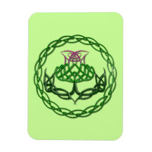 Colourful Celtic Knot Thistle Rectangular Magnets