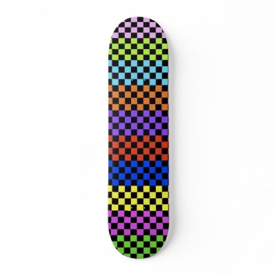 Colourful Chequered Deck Skateboard by TheBombSkateboards