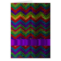 Colourful chevron damask pattern cards