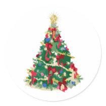 Colourful Christmas Tree: Vector Art: Stickers