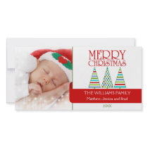 Colourful Christmas Trees Photo Cards