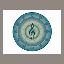 Colourful Circle of Fifths postcards