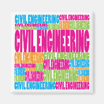 Colourful Civil Engineering Refrigerator Magnet