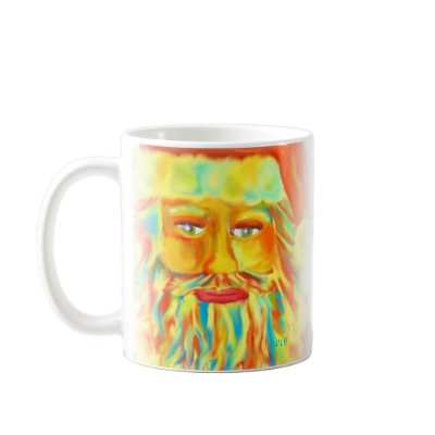"Colourful Claus" Digital Art Santa Mugs by Victoreeah