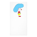 Colourful Clown Cartoon. Blue Hair. Custom photo cards