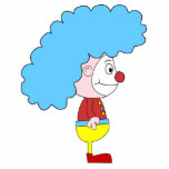Colourful Clown Cartoon. Blue Hair. Custom photo sculptures