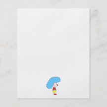 Colourful Clown Cartoon. Blue Hair. Flyer
