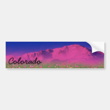 Colourful Colorado, Pikes Peak Mountain Bumper Sticker