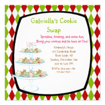Colourful Cookie Tray Holiday Cookie Swap Invites