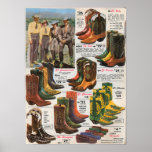 Colourful Cowboy Boots 1950s posters