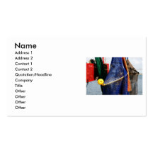 Colourful crabbing fishing nets and floats, florid business card