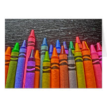 Colourful crayon bright idea invite card