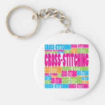 Colourful Cross-stitching Keychain