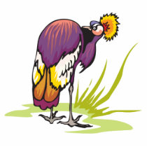 colourful crowned crane bird cut out