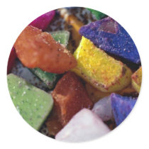 Colourful Crystals Round Stickers