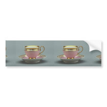 Colourful cup and saucer , Berlin, Germany Bumper Stickers