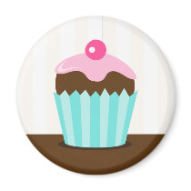 Colourful cupcake girls birthday favour magnets