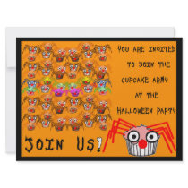 Colourful Cupcakes Halloween Party Invitation